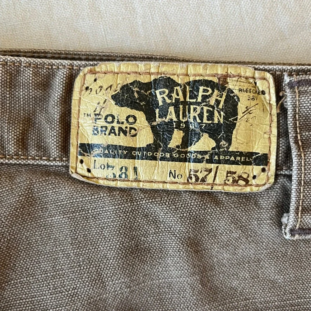 Vtg 90s Ralph Lauren Double Knee Pants RRL 38/34 Brown